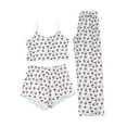 thumbnail image 1 of SJLDQY Valentines Women's Pajamas Set 3 Peice Pjs Set for Women Valentine's Day Love Heart Graphic Long Sleeve Pajama Tops Shorts Pants Soft Comfy Homewear Sleepwear Outfits, 1 of 3