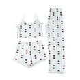 thumbnail image 1 of SJLDQY Valentines Women's Pajamas Set 3 Peice Pjs Set for Women Valentine's Day Love Heart Graphic Long Sleeve Pajama Tops Shorts Pants Soft Comfy Homewear Sleepwear Outfits, 1 of 3
