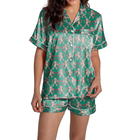 SJLDQY Women's Easter Pajamas Set 2 Peice Pjs Set for Women Cute Love Heart Graphic Short Sleeve Pajama Tops Shorts Soft Comfy Homewear Sleepwear Outfits