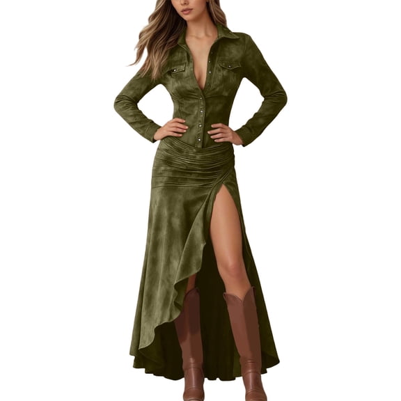 SJLDQY Womens Bodycon Dress Long Sleeve Maxi Dresses for Women A Line Solid Color 2026 Elegant Classy Carnival Party Club Sundress