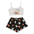 thumbnail image 1 of SJLDQY Womens Cami Pajama Sets 2 Piece Tank Tops and Shorts Loungewear Printed Sleepwear Soft Pjs Sets for Womens, 1 of 3
