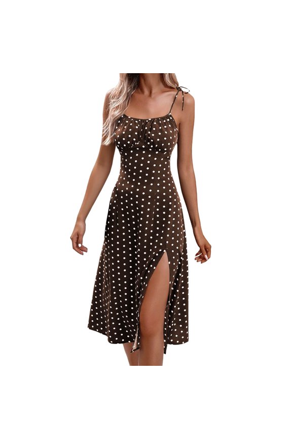 Womens Casual Midi Dress Sexy Sleeveless Dresses for Women A Line Fashion Dot Graphic 2026 Elegant Classy Summer Dresses For Lady