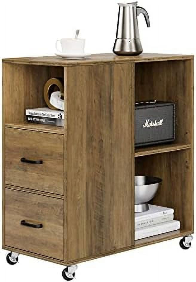 SJOLKMN End White Narrow Nightstand with Drawers and Adjustable Rolling