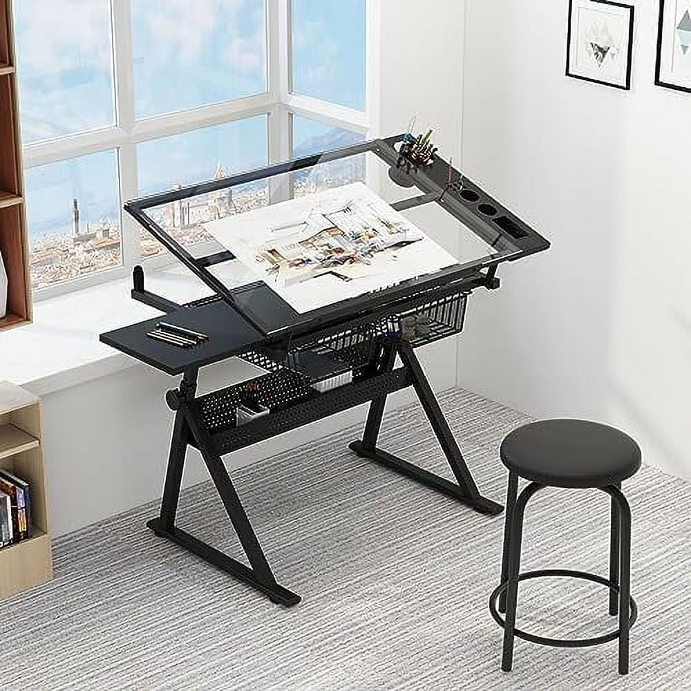 SJOPKMN Art Desk for Adults Adjustable Drawing Desk Drafting Tables