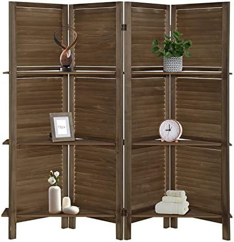 SJOPLMN Room Divider 4 Panel Rattan Room Divider Wall Room Dividers and ...