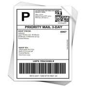 SJPACK 100 Full Sheets Labels, 8.5 x 11 Shipping Labels, Blank White Permanent Adhesive Sticker Paper for Laser/Inkjet Printer