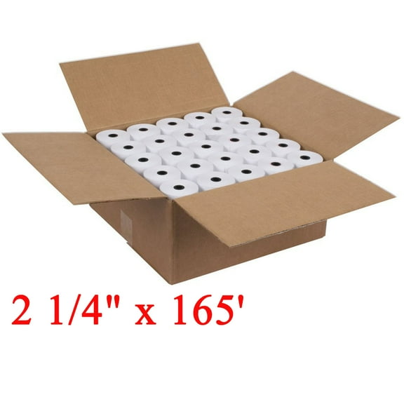 SJPACK (100 Rolls)2 1/4" x 165' Thermal Paper , BPA Free , Credit Card Paper , POS Receipt Paper for Retail Business Cash Register, Fits Most Credit Card Terminal