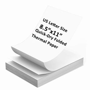 SJPACK 100 Sheet Thermal Printer Paper 8.5" x 11" US Letter Size Quick-Dry Thermal Printing Paper Inkless Printing