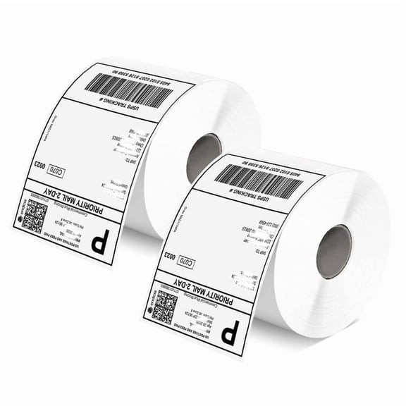 SJPACK 2 Rolls 4"x6" Direct Thermal Shipping Labels for Zebra 2844 ZP450 ZP500 Eltron, Blank 500/Roll