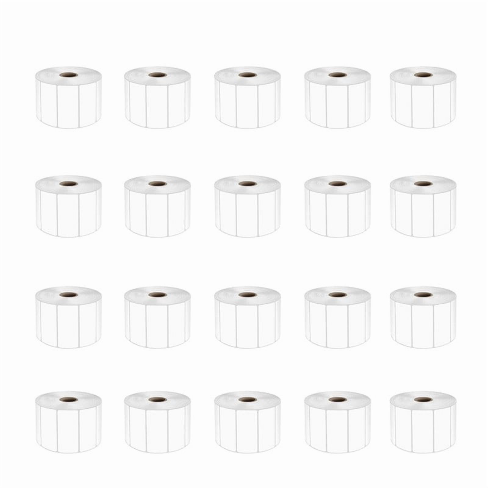 SJPACK 20 Rolls 1" x 2 5/8" Direct Thermal FBA SKU Blank Labels Barcode DIY Logo Sticker for Rollo & Zebra Printer (2000/roll)