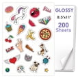thumbnail image 1 of SJPACK 200 Sheets 8.5" x 11"Glossy Printable Vinyl Sticker Paper for Inkjet & Laser Printer, Waterproof, Dries Quickly Vivid Colors, 1 of 6