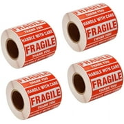 SJPACK 2000 Fragile Stickers 4 Rolls 2" x 3" Fragile - Handle With Care - Thank You Shipping Labels Stickers