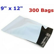 SJPACK 300 Pcs 9 x 12 Poly Mailers Envelopes Shipping Bags Poly Bag Mailer 2 Mil - White Pouches Self-Sealing, Waterproof and Tear-Proof Postal Bags