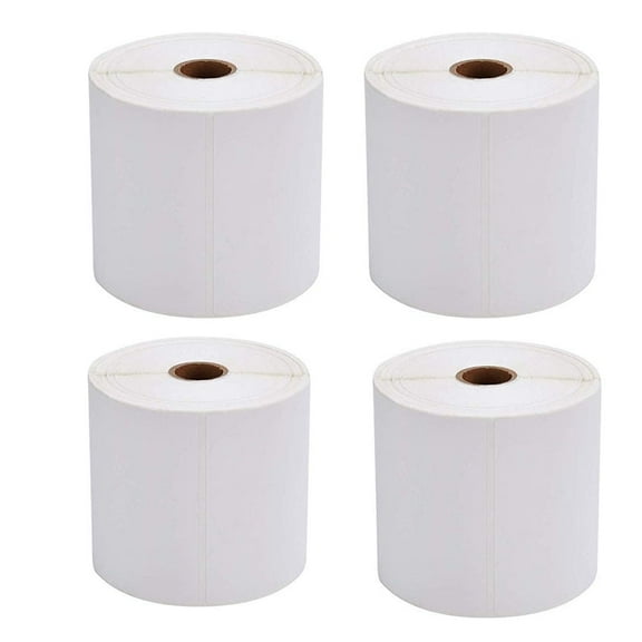 SJPACK 450 Labels, 4x6 Direct Thermal Blank Shipping Labels, 450 per Roll, 1" Core Self-Adhesive for Zebra 2844,Eltron 2844,Zebra ZP-450, ZP-500(4 Rolls)