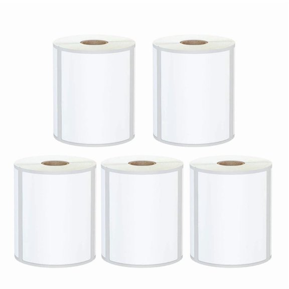 SJPACK 5 Roll 4"x3" Direct Thermal Shipping Labels Blank Self Adhesive Barcode Sticker for Zebra & Rollo 500/Roll