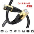 thumbnail image 1 of SJPACK 50FT(15m) Black CAT 8 Ethernet RJ45 Cable High Speed 40Gbps LAN Patch Network Gold Plated for Routers, ADSL, Adapters, Modem, Laptop, 1 of 11