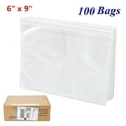 SJPACK 6" x 9" Clear Adhesive Top Loading Packing List/Shipping Label Envelopes (100 Pack)