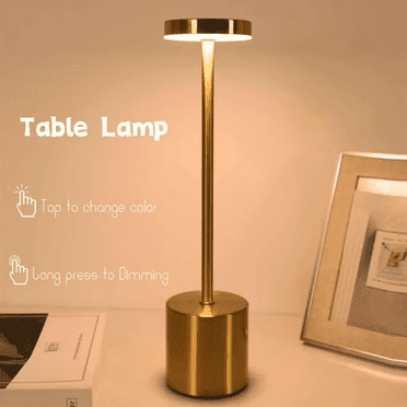 Cordless Table Lamp 5000mAh Rechargeable Touch Control Battery Powered Led Lamp 3 Color Stepless Dimming Portable Desk Lamp Memory Function Outdoor D