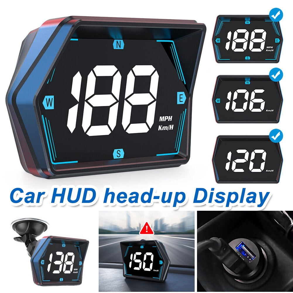 Compass Speedometer SJPACK_Digital GPS Speedometer Car HUD Head Up Display MPH KMH Compass ...