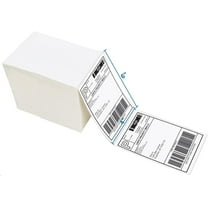 SJPACK Fanfold 4" x 6" Direct Thermal Labels, Shipping Labels with Perforated Line, (1 Stack- 500 Labels)