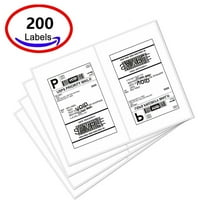 SJPACK Half Sheet Self Adhesive Shipping Labels, 8.5" x 5.5", White, Pack of 200 Labels