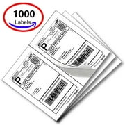 SJPACK Half Sheet Self Adhesive Shipping Labels For Laser And Inkjet Printers, 8.5 x 5.5 Inches, White