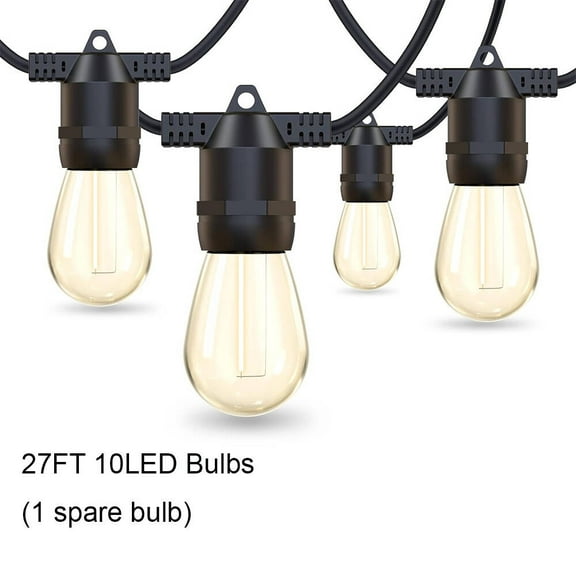 SJPACK LED Outdoor String Lights, Shatterproof IP65 27Ft for Patio Lights Outdoor Waterproof, Outside Lights for Outdoor Lighting, Edison Vintage Backyard lights