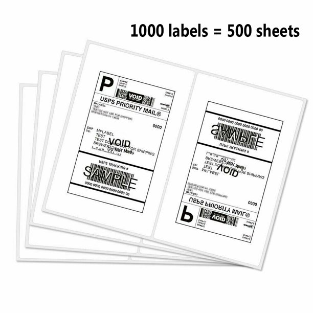 SJPACK Shipping Labels with Rounded Corner, Half Sheet Self Adhesive