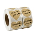 thumbnail image 1 of SJPACK Thank You Stickers Roll 1000pcs Adhesive Labels Kraft Paper with Black Hearts, Decorative Sealing Stickers for Christmas Gifts, Wedding, Party, 1 of 5