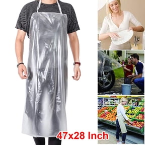 SJPACK Unisex 47"x28" Transparent PVC Waterproof Apron Vinyl Kitchen Cooking BBQ Drawing Cleaning Apron