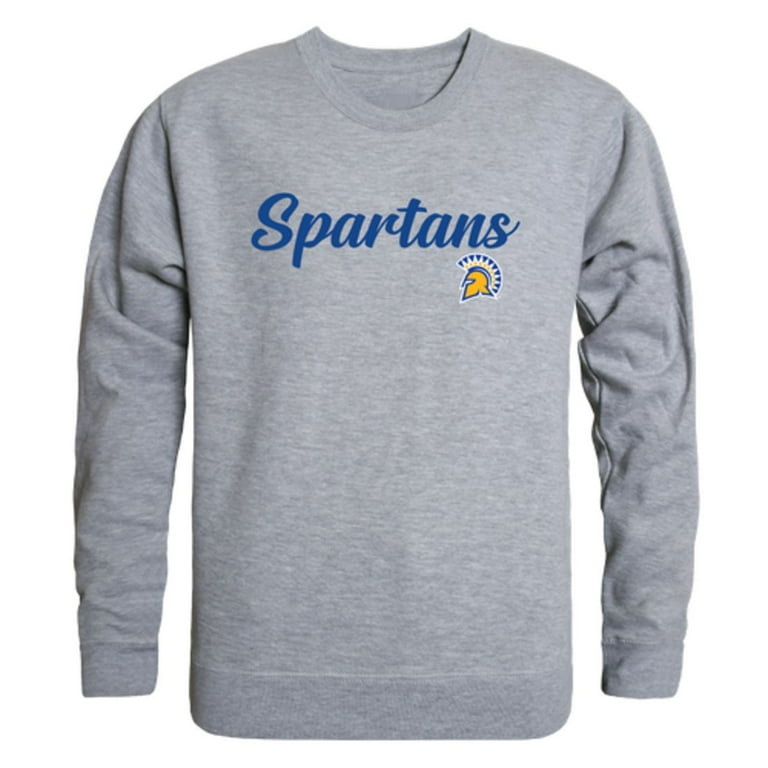 SJSU San Jose State University Spartans Script Crewneck Pullover Sweatshirt Sweater Heather Grey Medium