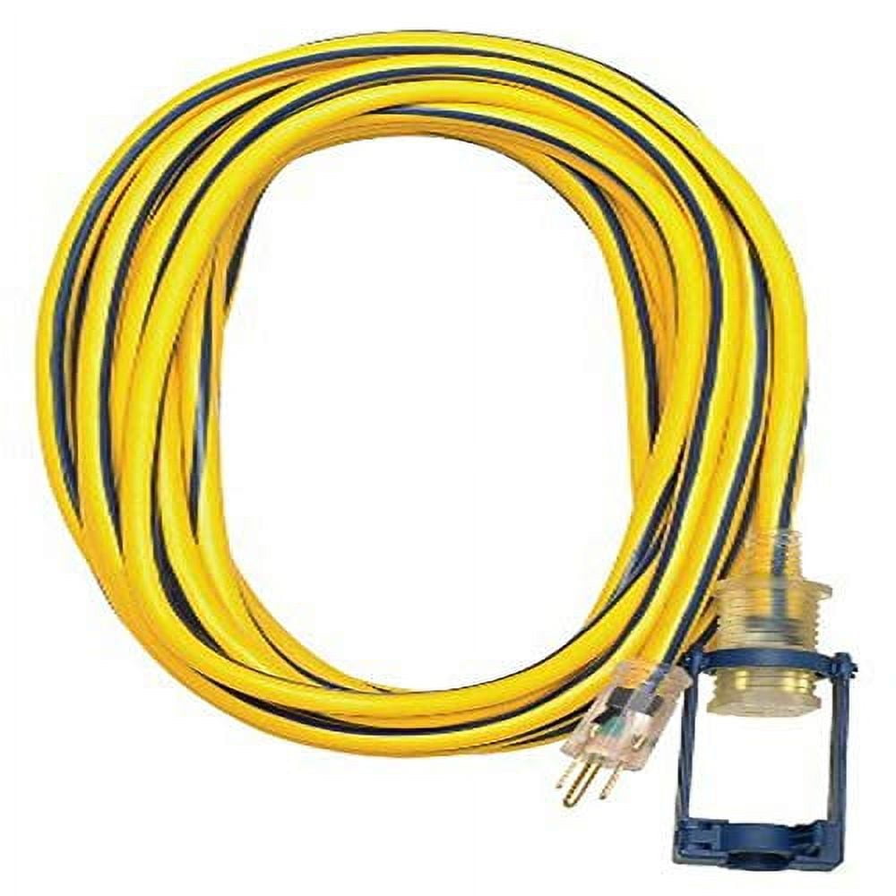 SJTW Outdoor Extension Cord With EZee Lock And Lighted End, 25Foot