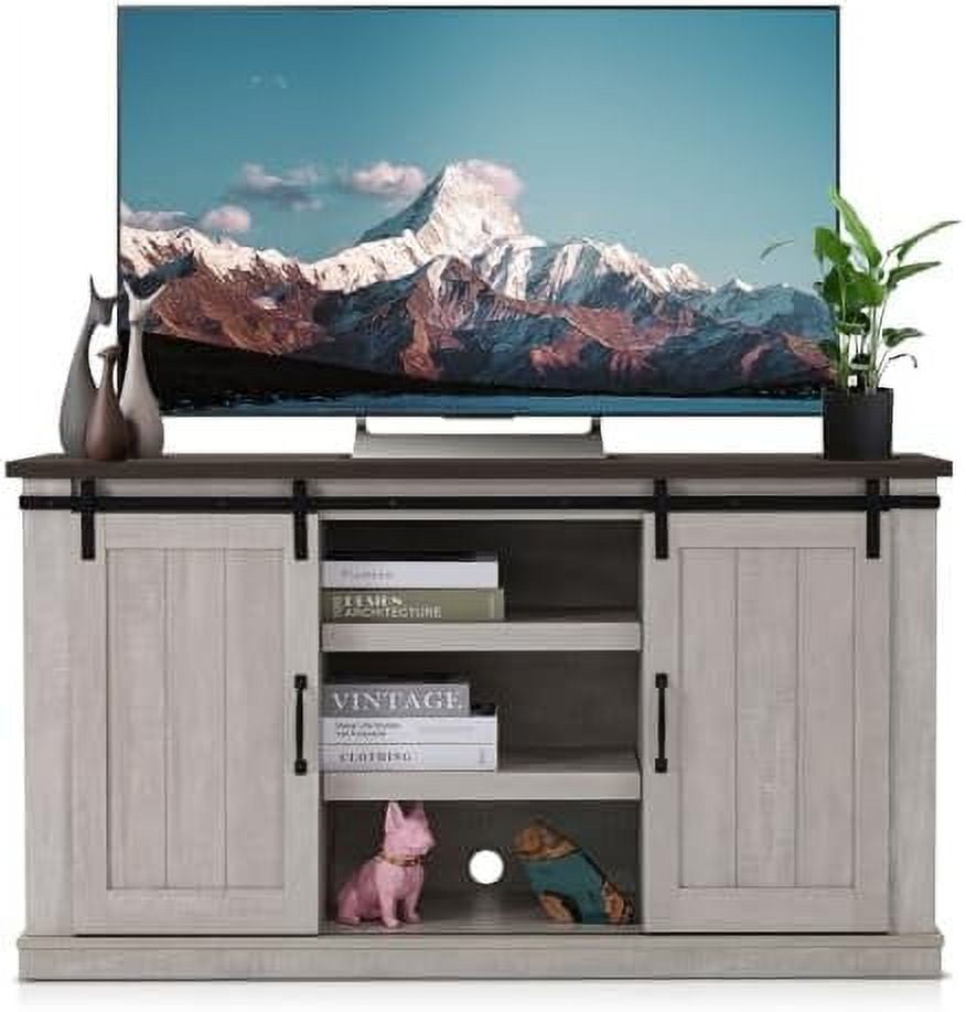 SJUIONG TV Stand for 65 Inch TV Entertainment Center with Two Barn ...