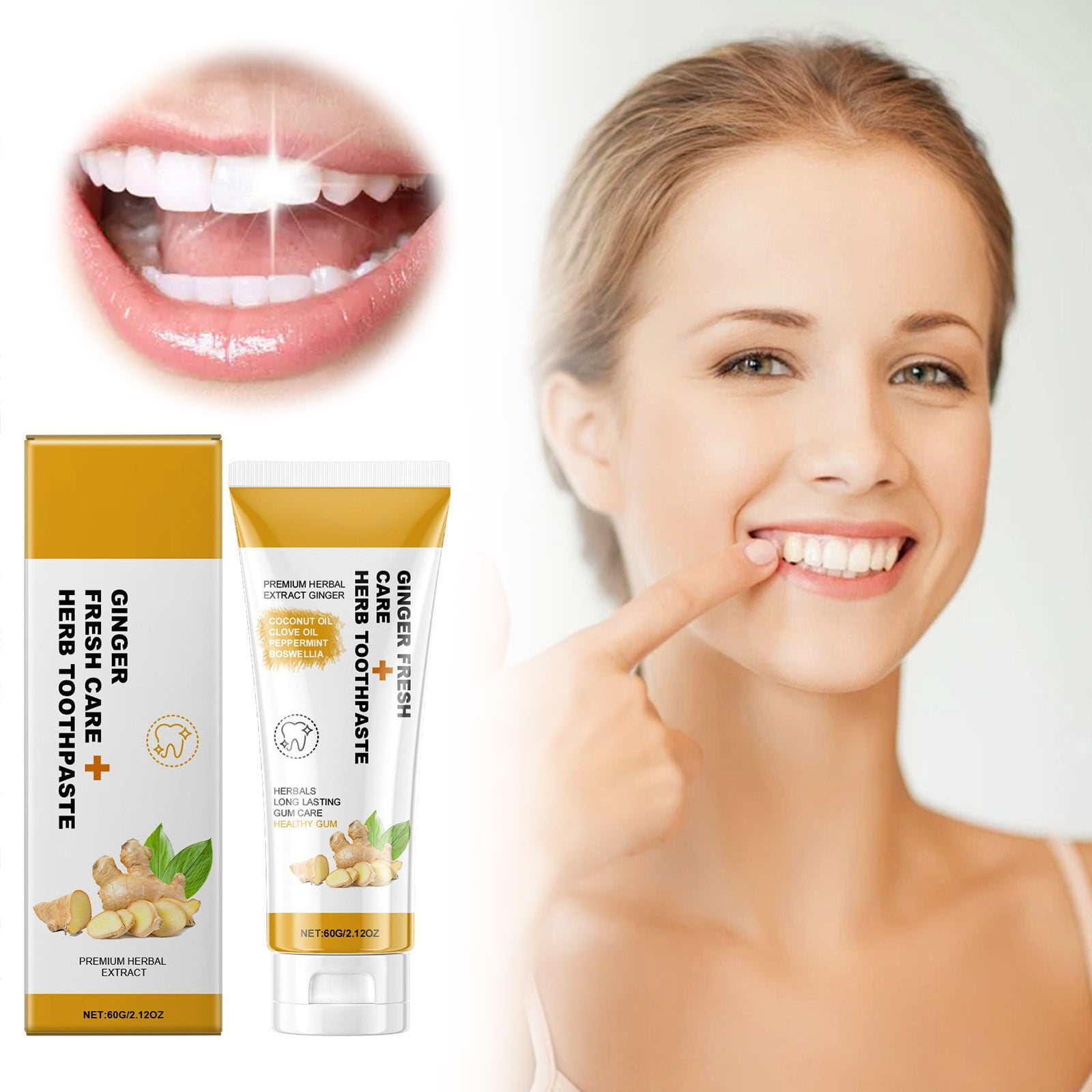 SJXHJH Toothpaste Gently Cares Gums Cleanses Stains Odors Brightens ...