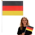 thumbnail image 1 of SJYYTT 1Pc Germany Hand Held Flags for Soccer Decorations 2026,German Small Stick Flags with 11.8" Poles for National Day Sports Events Party Celebration Decor 11.81"X8.27", 1 of 5