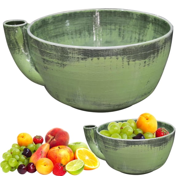 SJYYTT 1Pc Self Rinsing Berry Bowl, The Original Artisan Swirling Berry Bowl, 3D Print Berry Colander With Vortex Fruit Washing Design, Stoneware Fruit Rinse Bowl for Kitchen Counter 5.9"X6.6"X3.27"