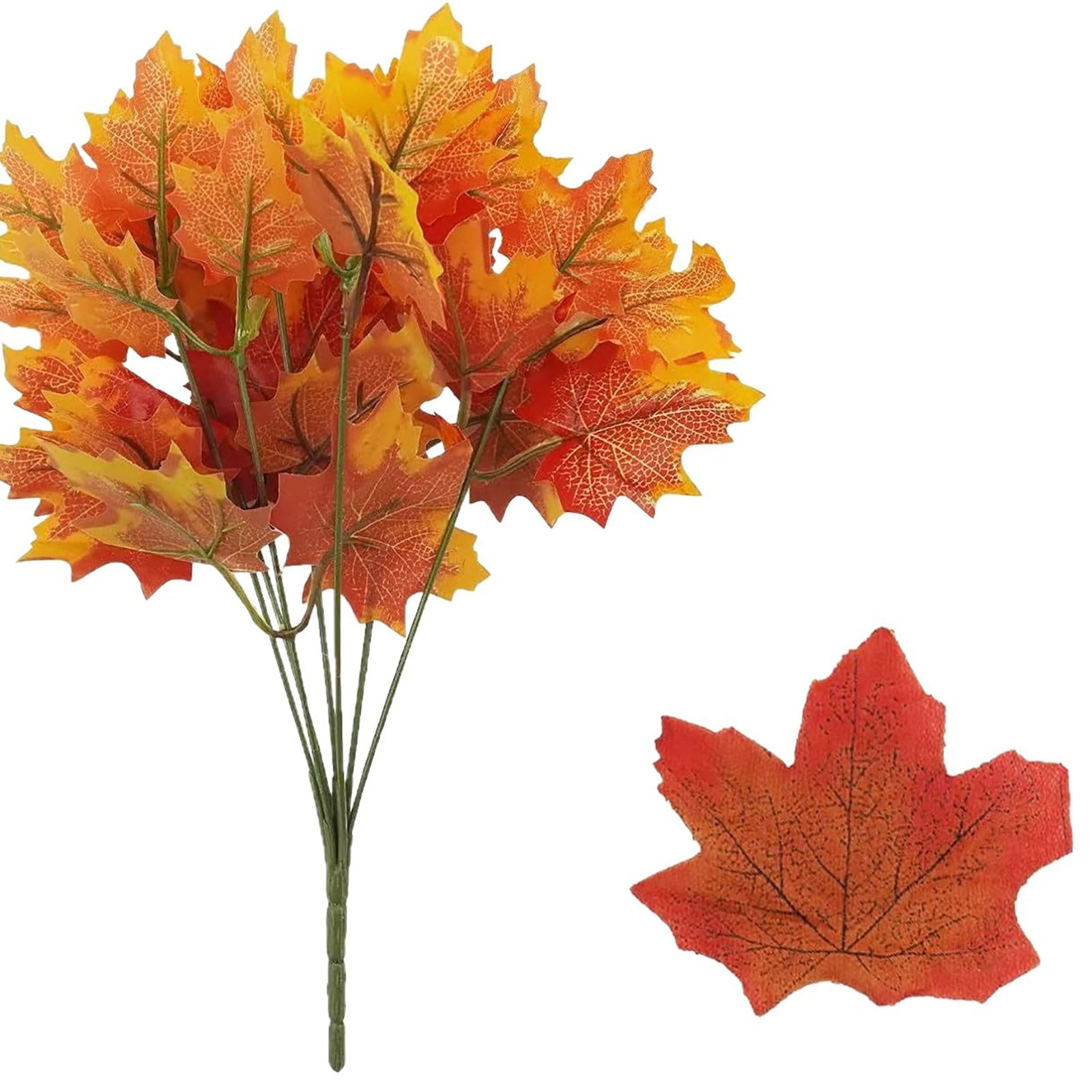 SJYYTT Artificial Maple Leaves Branches 1 Pcs Fake Silk Fall Leaves ...