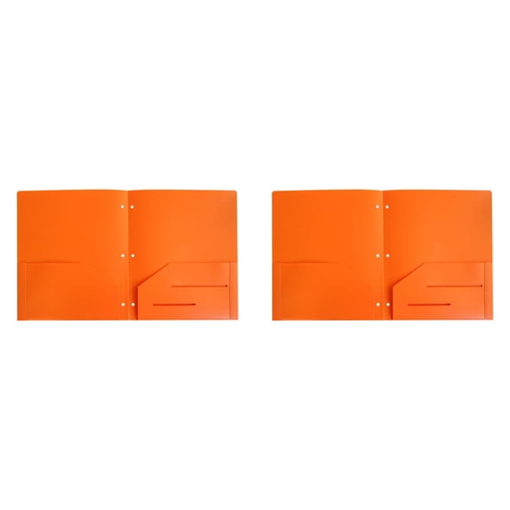 SJYYTT Folder with Sleeves Filing Folders 2 Pocket Folders Three Prong Folder Plastic Folders for Documents Middle College Supplies 3 Prong Folders Important Document Orange Folders 11.5"X9.5"