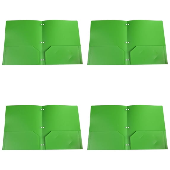 SJYYTT Plastic Pocket Folders with Prongs Pronged Folders Prong Folder 3 Prong Folders Letter Size Three Prong Folder Classroom Must Haves Plastic File Folders Two Pockets Green Folders 11.5"X9.5"