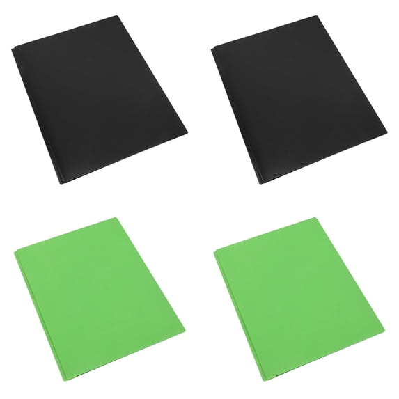 SJYYTT Pocket Folders with Prongs File Folders Letter Size Cute Folders Portfolio Folder College Supplies Business Binder Filing Folders Important Document Manilla Folders Black Green 11.5"X9.5"