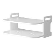 SJYYTT Wifi Router Floating Shelves White Wall Mount Under Tv Shelf Set Top Box Stand No Punch Game Console Rack for Living Room Bedroom Floating Shelf for Tv Components Tv Box Shelf Thick Dvd Player