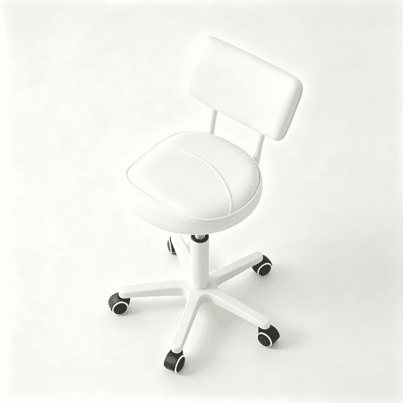 SJZNOI Swivel Wheeled Saddle Stool Featuring Back Support & Thick Padded Seat, Ergonomic Salon Chair for Beauty Spa, Dentist, Massage Studio & Household Office Office(White)