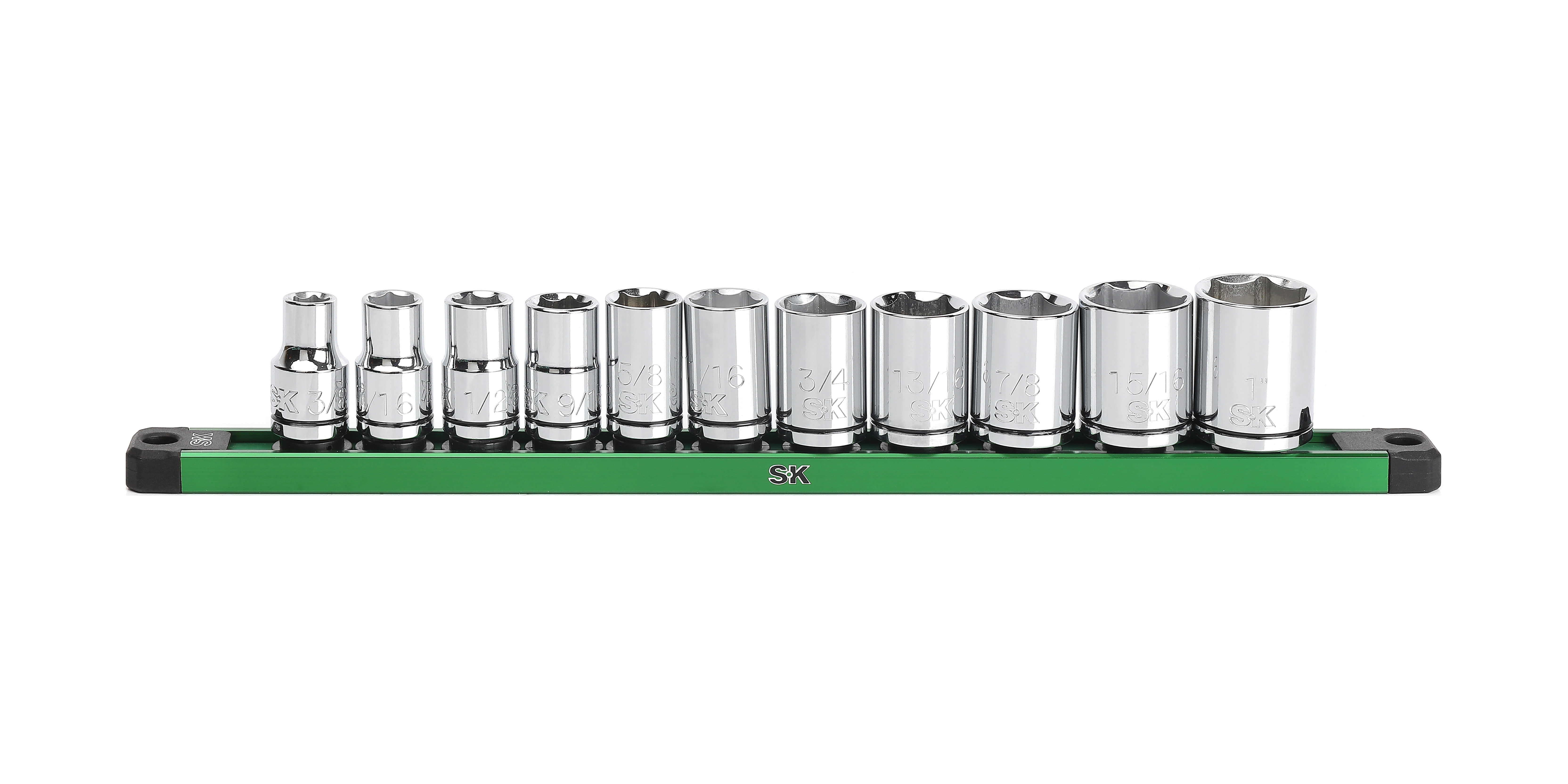 SK Hand Tools SK01342 11 Piece 1/2-in SAE Standard Socket Wrench & Set, 11 Piece