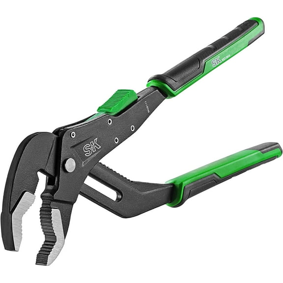 SK 12-Inch Quick Adjust Groove Joint Pliers, Water Pump Pliers, Premium CR-V Construction, SureGrip V-Jaw Design with Comfortable Grips