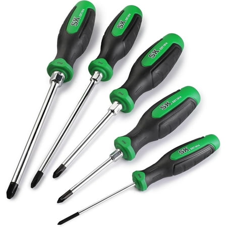 SK 5-Piece Phillips Screwdriver Set, Magnetic Screwdriver Set, S2 Steel, SureGrip Handle