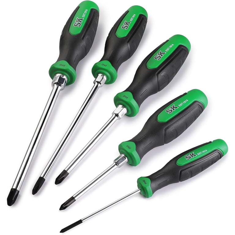SK 5-Piece Phillips Screwdriver Set, Magnetic Screwdriver Set, S2