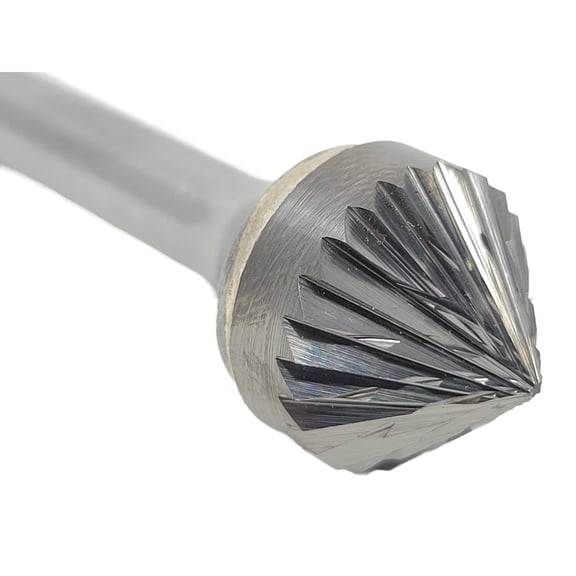 HELONGCO Single Cut Cone 90 Degree 5/8" x 5/16" Carbide Burr Bit