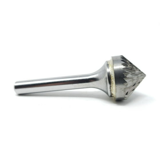SK-7 Double Cut Cone 90 Degree 3/4" x 3/8" Carbide Burr Bur Tool Die Grinder Bit 1/4" Shank