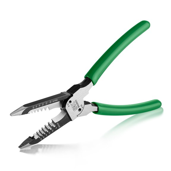 SK 8-Inch Multi-Use Wire Stripper, 4 in 1 Wire Stripping Tool, Premium CR-V Steel, for Stripping, Cutting, Gripping and Bolt Cutting