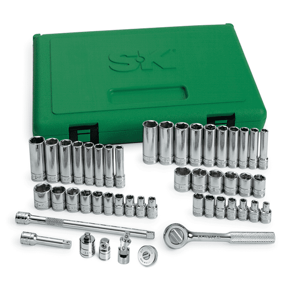 SK 91848 Fractional Socket Set – 48-Piece Metric Assortments, Durable, Corrosion Resistant Impact Units. Universal Joint Socket Set